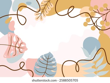 Flat spring Abstract Floral Frame Background