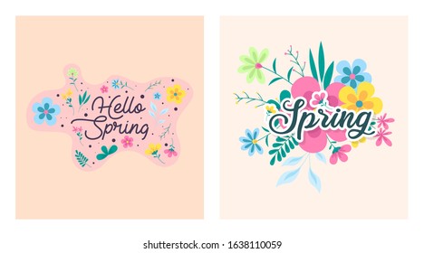 Flat spring background vector illustration