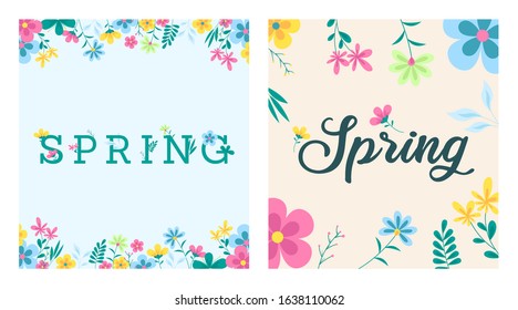 Flat spring background vector illustration