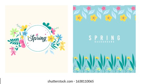 Flat spring background vector illustration