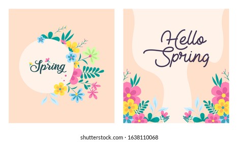 Flat spring background vector illustration