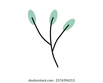 flat spring berries branch vector illustration on transparent background