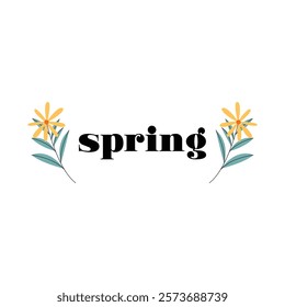 Flat spring celebration background. Hello spring greeting card