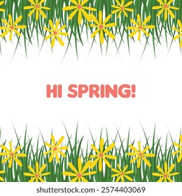 Flat spring celebration background. Welcome spring greeting card illustration