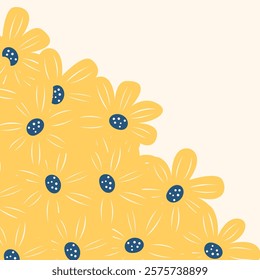 Flat spring flower greeting card background template. Spring background illustration