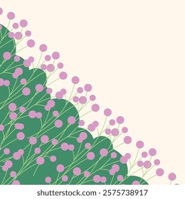 Flat spring flower greeting card background template. Spring background illustration