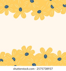 Flat spring flower greeting card background template. Spring background illustration