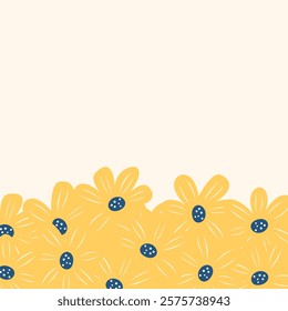 Flat spring flower greeting card background template. Spring background illustration