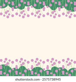 Flat spring flower greeting card background template. Spring background illustration