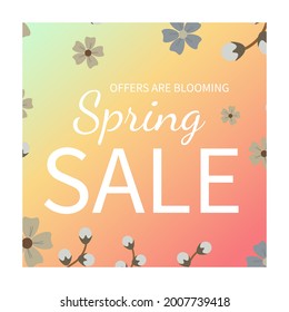 Flat spring sale background Free Vector.Eps10.