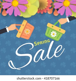 Flat Spring Sale Web Banner Design