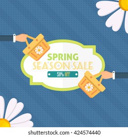 Flat Spring Sale Web Banner Design