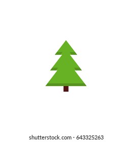 Flat Spruce Element. Vector Illustration Of Flat Tree Isolated On Clean Background. 