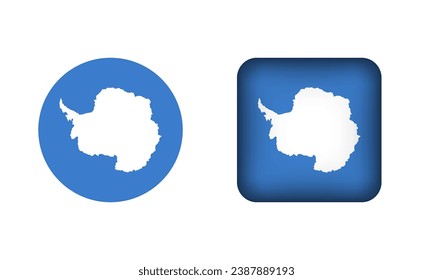 Flat Square and Circle Antarctica Flag Icons