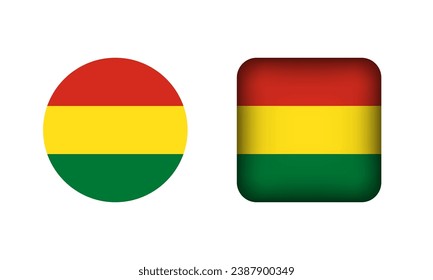 Flachplatze und Circle Bolivien National Flag Icons