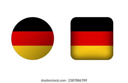 Flat Square and Circle Germany National Flag Icons