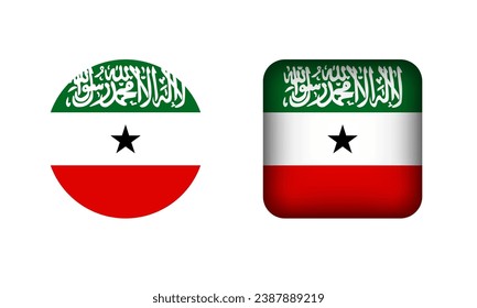 Flat Square and Circle Somaliland Flag Icons
