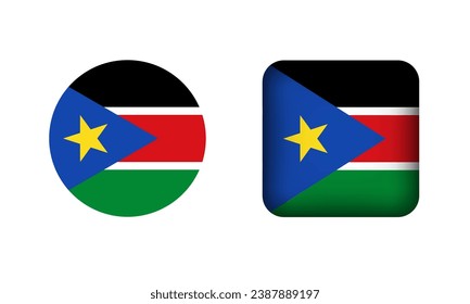 Flaggensymbole auf dem Flachplatz und im Südsudan