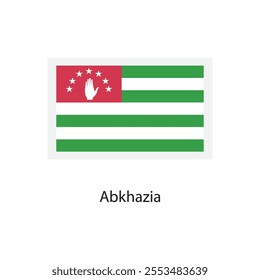 Flat square icon of Abkhazia flag. Simple vector illustration.