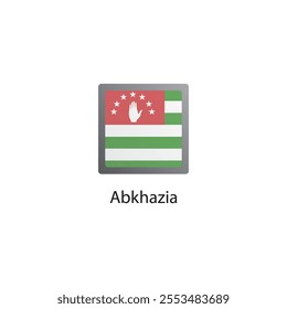 Flat square icon of Abkhazia flag. Simple vector illustration.