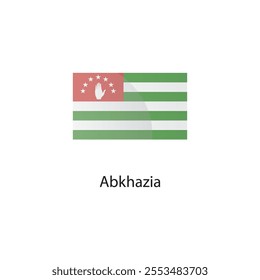 Flat square icon of Abkhazia flag. Simple vector illustration.