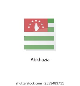 Flat square icon of Abkhazia flag. Simple vector illustration.