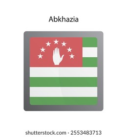 Flat square icon of Abkhazia flag. Simple vector illustration.