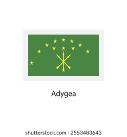 Flat square icon of Adygea flag. Simple vector illustration.