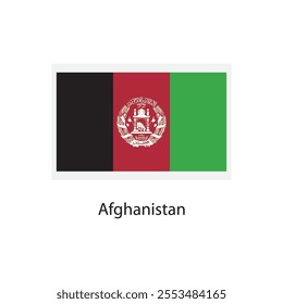 Flat square icon of Afghanistan flag. Simple vector illustration.