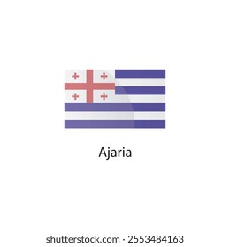 Flat square icon of Ajaria flag. Simple vector illustration.
