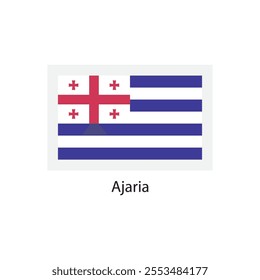 Flat square icon of Ajaria flag. Simple vector illustration.