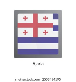 Flat square icon of Ajaria flag. Simple vector illustration.