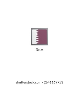 Flat square icon of Bahrain flag. Simple vector illustration.