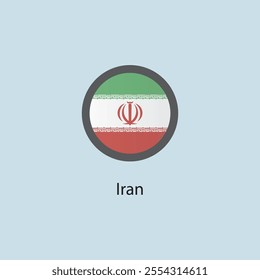 Flat square icon of Iran flag. Simple vector illustration.