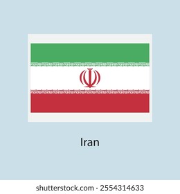Flat square icon of Iran flag. Simple vector illustration.