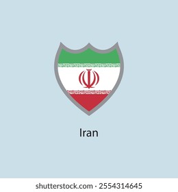 Flat square icon of Iran flag. Simple vector illustration.