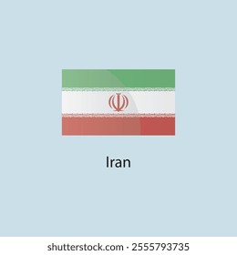 Flat square icon of Iran flag. Simple vector illustration.