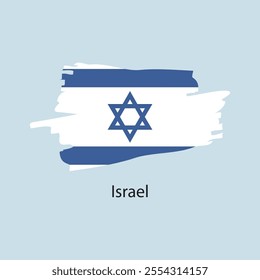 Flat square icon of Israel flag. Simple vector illustration.