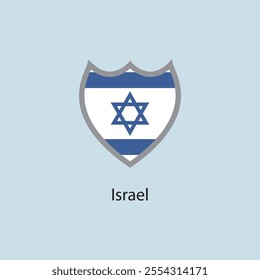 Flat square icon of Israel flag. Simple vector illustration.