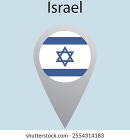 Flat square icon of Israel flag. Simple vector illustration.