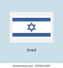 Flat square icon of Israel flag. Simple vector illustration.