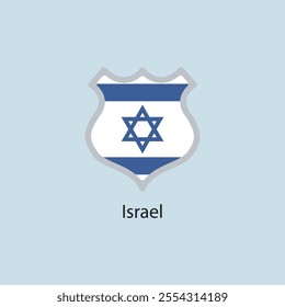 Flat square icon of Israel flag. Simple vector illustration.