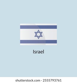 Flat square icon of Israel flag. Simple vector illustration.