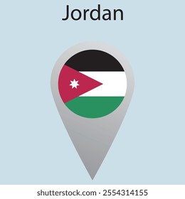 Flat square icon of Jordan flag. Simple vector illustration.