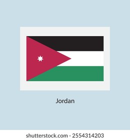 Flat square icon of Jordan flag. Simple vector illustration.