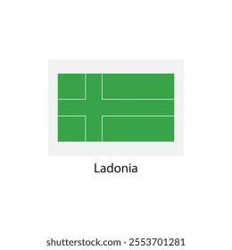 Flat square icon of Ladonia flag. Simple vector illustration.