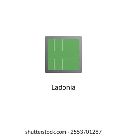 Flat square icon of Ladonia flag. Simple vector illustration.