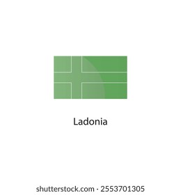 Flat square icon of Ladonia flag. Simple vector illustration.