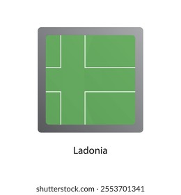 Flat square icon of Ladonia flag. Simple vector illustration.