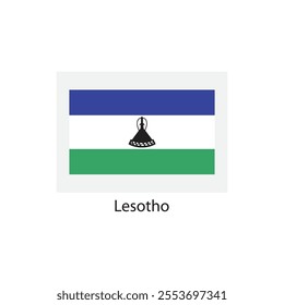 Flat square icon of Lesotho flag. Simple vector illustration.